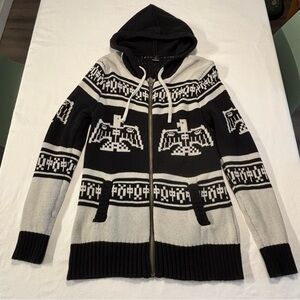 Red Dragon Knit Sweater with Thunderbird Design